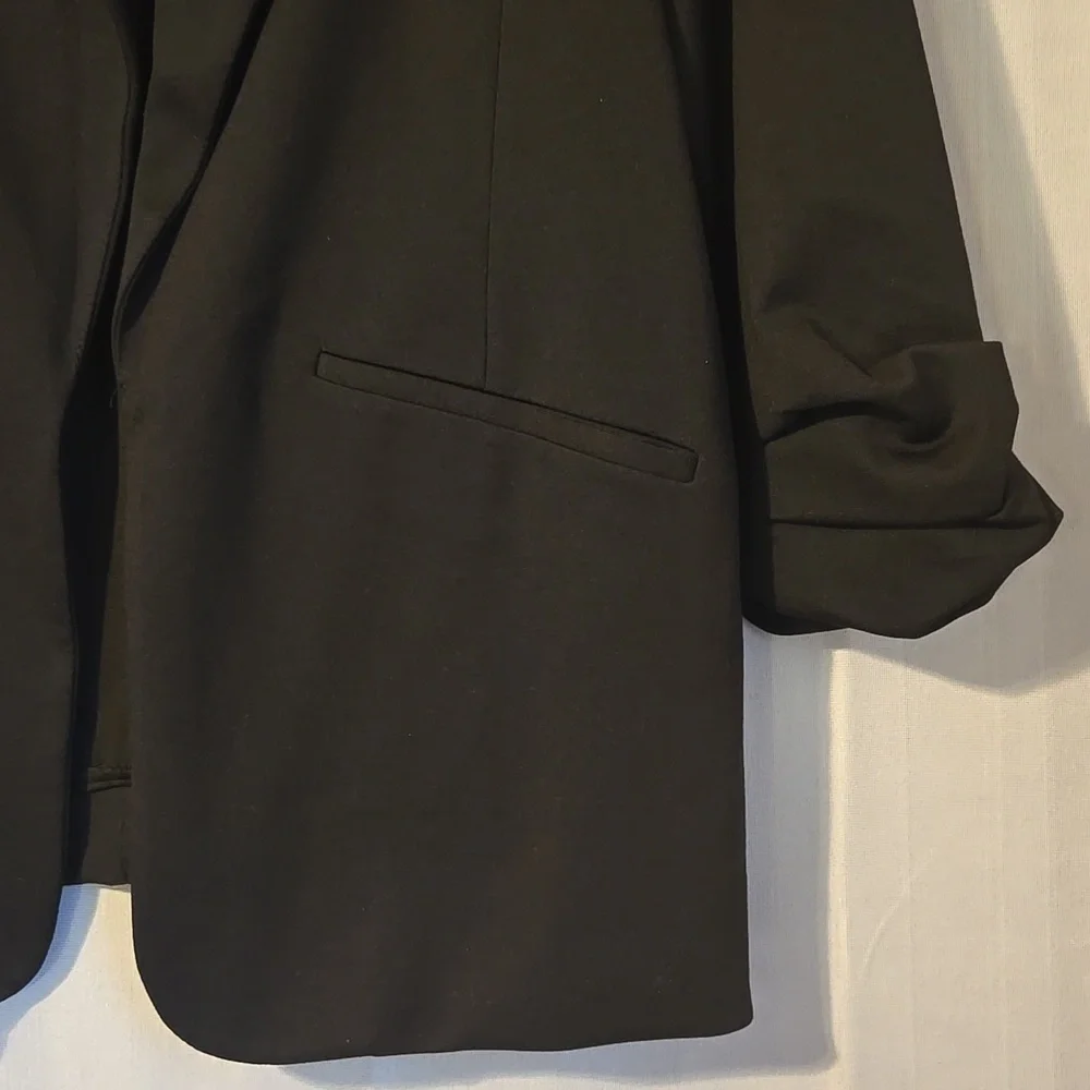 Womens Nine West Black Ponte Blazer Sz Large Petite NWT - Picture 2 of 7